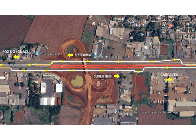 BR-277 será bloqueada em Foz do Iguaçu nesta terça-feira para avanço em obra de novo viaduto
Foto: DER-PR