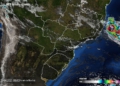 Céu com poucas nuvens no Paraná, conforme mostra a foto de satélite, divulgada nesta terça-feira pelo Simepar