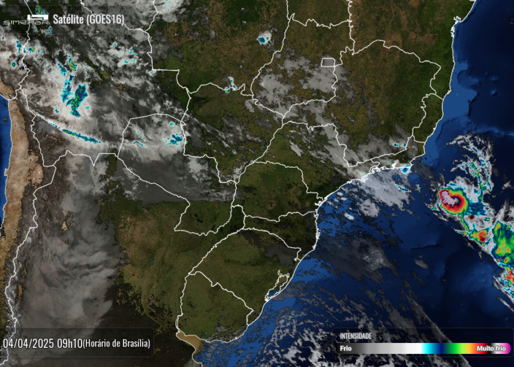 Céu limpo sobre o Paraná, conforme mostra foto de satélite divulgada nesta manhã de sexta-feira pelo Simepar.