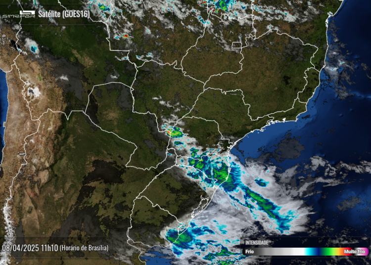 Foto mostra nuvens sobre o Paraná na manhã desta terça-feira.