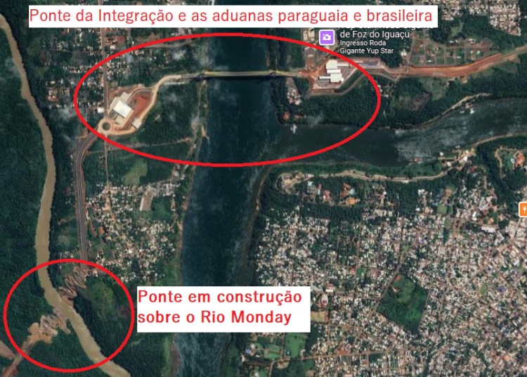 Foto do Google Maps mostra a localização da ponte sobre o Rio Monday