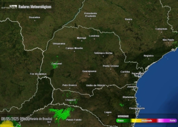Céu limpo sobre o Paraná nesta quinta-feira, conforme mostra a foto divulgada pelo Simepar