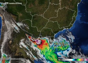 Céu parcialmente nublado sobre o Paraná. Foto: Simepar