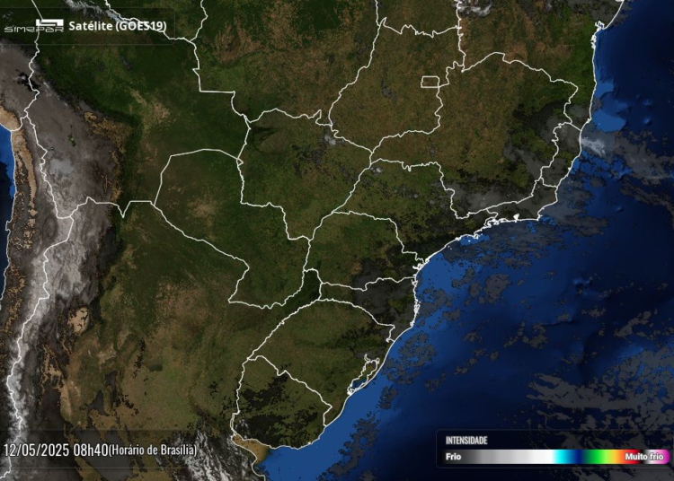 Céu limpo sobre o Paraná nesta segunda-feira. Foto: Simepar