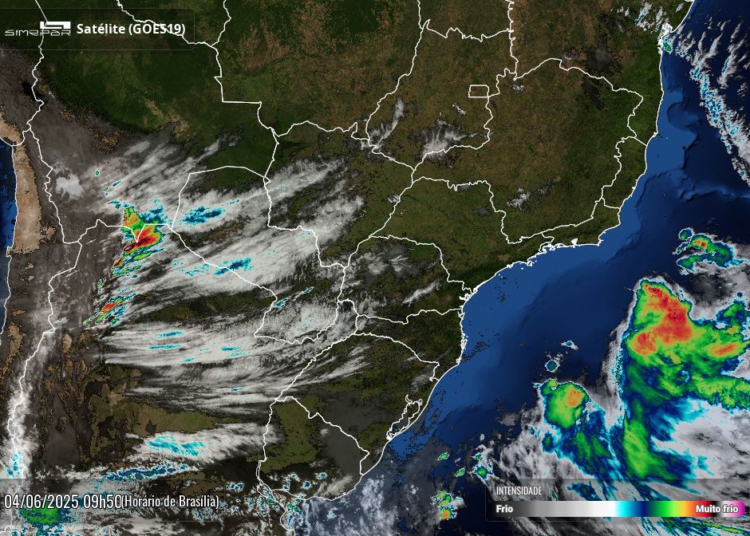 Céu com poucas nuvens sobre o Paraná nesta quarta-feira. Foto: Simepar