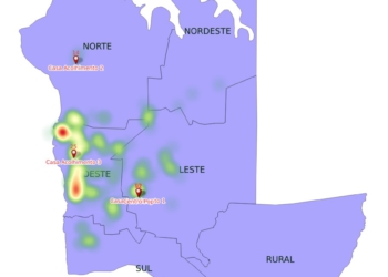 O mapeamento espacial mostrou que a maior concentração de pessoas em situação de rua está na região oeste, em torno da Casa de Acolhimento 3 (25 registros). Outra área de destaque é o leste da cidade, onde está localizado o Centro Pop (32 registros), ponto de referência para atendimento e acolhimento. Ilustração: divulgação