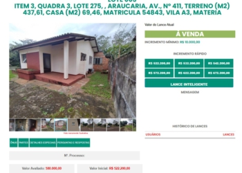 Imóvel mais caro do leilão. Foto: rede social.