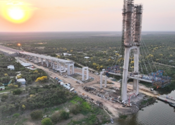 Ponte Bioceânica 82% concluída. Foto: MOPC