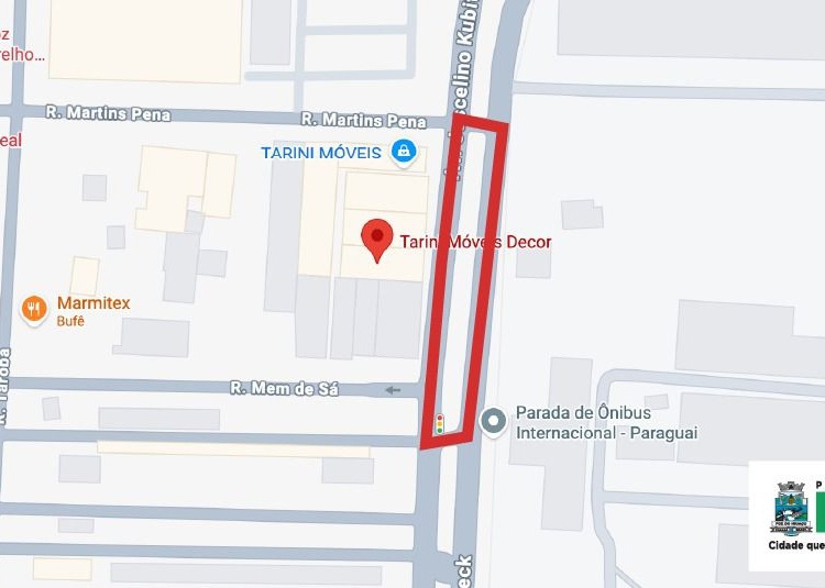 Veja o trecho que será interditado. Ilustração: PMFI