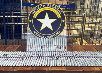 Canetas emagrecedoras apreendidas pela Receita Federal no Aeroporto de Foz do Iguaçu. Foto: divulgação