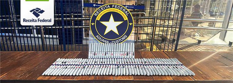 Canetas emagrecedoras apreendidas pela Receita Federal no Aeroporto de Foz do Iguaçu. Foto: divulgação