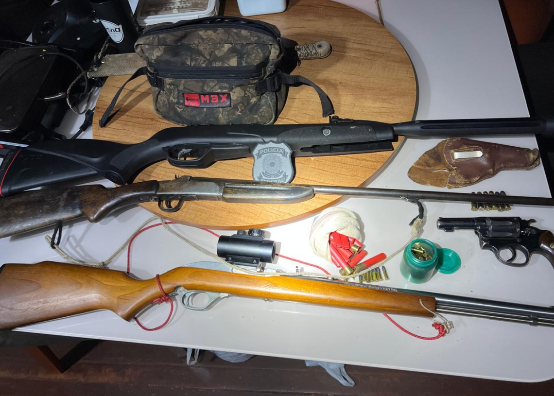 Armas apreendidas na operação. Foto: divulgação