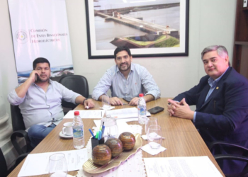 Alguns membros da Comissão de Entidades Hidroelétricas Binacionais, presidida pelo Deputado Mauricio Espínola (ANR-Capital). Foto: divulgação
