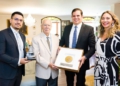 Da esquerda para a direita: Igor, Sarney, Pepitone e Lígia. Foto: Dinho Mendes/Itaipu Binacional
