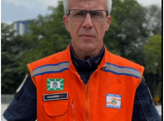 Vandro Cezar Arenhardt ,coordenador operacional da Defesa Civil de Foz do Iguaçu. Foto: captura de vídeo