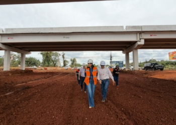 A obra é executada pelo Consórcio Acaray-Tocsa, com financiamento da Itaipu Binacional. Foto: divulgação/MOPC